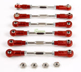 Alloy CNC Steering Pull Rod & Front (Short) & Rear (Long) Upper Suspension Lever Pull Rod Set for 1/5 Losi 5ive T Rovan LT KMX2 For  Radio controlled toy model Vehicle/Boat/Airplane and replacement parts therefor