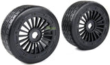 Rubber Tire on Road Tyre Set Tyre Skin and Wheel Hub & Beadlocks Ring Assembly Set Gen.2 Fit for 1/5 Scale Rovan F5 MCD XS-5 For Radio controlled toy Car/Boat/Airplane and replacement parts therefor