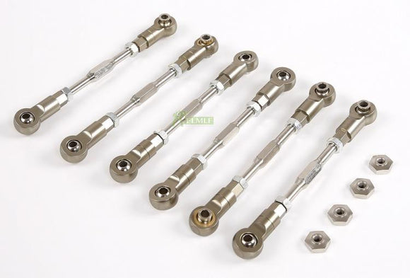 Alloy CNC Steering Pull Rod & Front (Short) & Rear (Long) Upper Suspension Lever Pull Rod Set for 1/5 Losi 5ive T Rovan LT KMX2 For  Radio controlled toy model Vehicle/Boat/Airplane and replacement parts therefor
