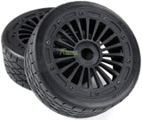 Rubber Tire on Road Tyre Set Tyre Skin and Wheel Hub & Beadlocks Ring Assembly Set Gen.2 Fit for 1/5 Scale Rovan F5 MCD XS-5 For Radio controlled toy Car/Boat/Airplane and replacement parts therefor