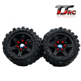 Wheel tires with wheel nuts(4PCS)  for 1/5 Traxxas x maxx 220MM*105MM