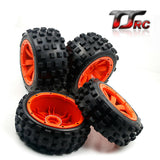 Front and Rear Wheel Tyres Set for 1/5 HPI ROVAN KM Baja 5B